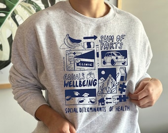 Social Determinants of Health Crewneck | Public Health Crewneck, Crewneck for Healthcare Workers, Crewneck for Nurses and Doctors