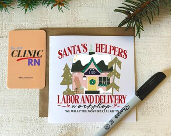 Labor and Delivery Holiday/Christmas Greeting Card | Holiday Card for L&D Nurses, Holiday Card for OB Nurses, Holiday Card for OBGYNs