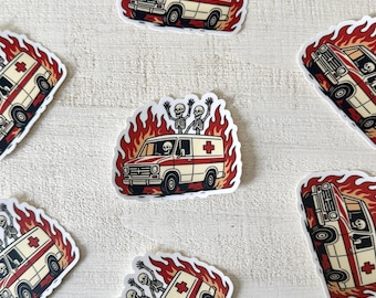 Funny Emergency Ambulance Medical Sticker | Nurse Sticker, Doctor Sticker, EMT Sticker, Paramedics Sticker | Healthcare Humor