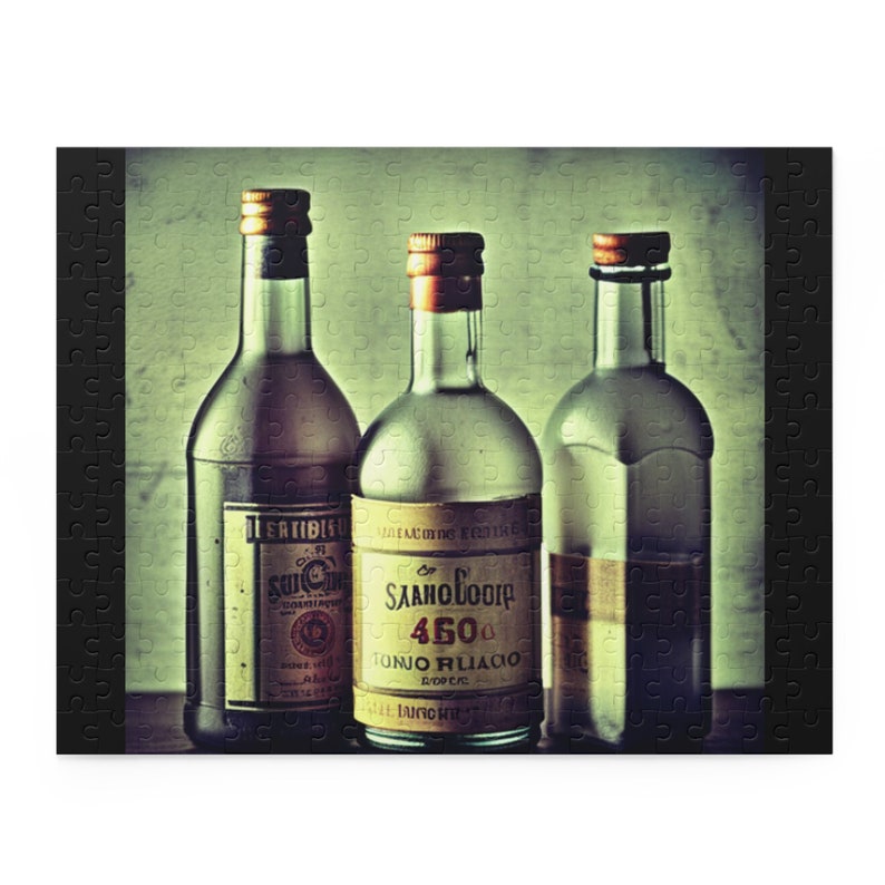 Liquor Bottles Puzzle 120 252 500piece Liquor Lover Etsy