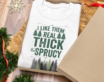 Thick and Sprucy Tree Sweater Unisex Midweight Softstyle Fleece Crewneck Sweatshirt