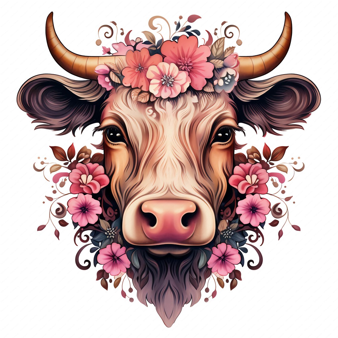 Long Haired Highland Cow Art Clipart Png Highland Cow Png for - Etsy UK
