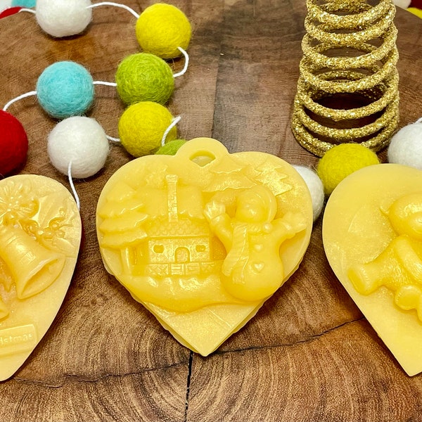 100% Pure Beeswax 3-Ornament Set