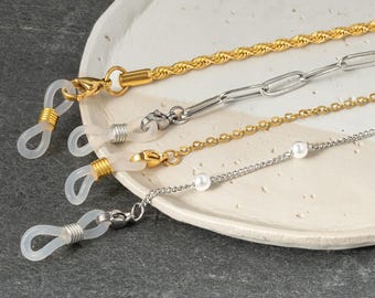 Gold Paperclip Glasses Chain: Stainless Steel Eyeglass Holder
