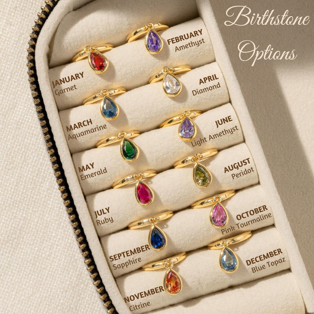 14k Gold Birth Month Earrings Dainty Tear Drop Birthstone Hoop 14k-gold-birth-month-earrings-dainty-tear-drop-birthstone-hoop
