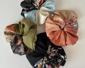 Kimono Silk Oversized Scrunchie Bracelet: Vintage Japanese Hair Accessory
