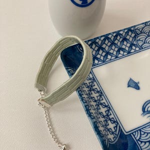 Pulsera de seda Obijime, cadena plateada ajustable, verde lima, japonesa vintage, Kumihimo, accesorio de kimono trenzado, bolsa de regalo gratis para madres.