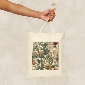 Wildflower Tote Bag, Floral Tote Bag, Vintage Aesthetic Tote Bag, Floral Gift For Her, Gift For Women, Birthday Gift Bag, Multicolor Tote