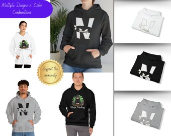 Ninja Trading Hoodie - Weißes Logo / Geschenk für Ihn / Geschenk für Sie / Hoodie / Pullover / Kapuzenpullover / Geschenk / Krypto / Trading / Stocks
