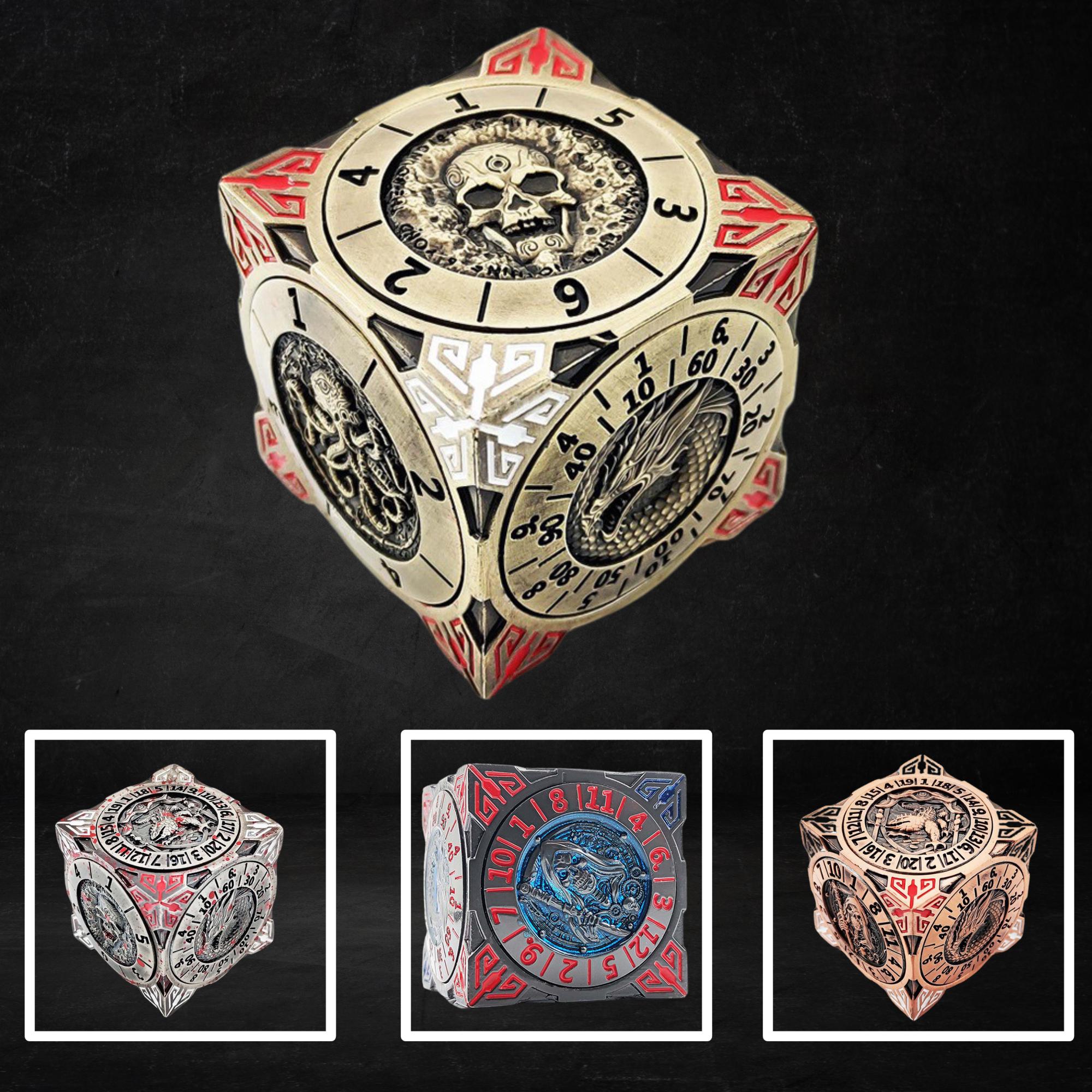 7 in 1 Dice Fingertip Gyro Dice Mechanical Dice DND Metal Dice Spinning Dice Rotating Dice RPG Essentials Gyro Dice