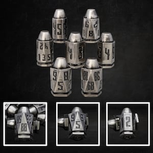 Bullet Dice Set Metal RPG Dice for DND Tabletop Gaming D10 Polyhedral Gifts for Gamers Hunters Wargaming