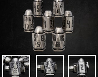 Bullet Dice Set Metal RPG Dice for DND Tabletop Gaming D10 Polyhedral Gifts for Gamers Hunters Wargaming