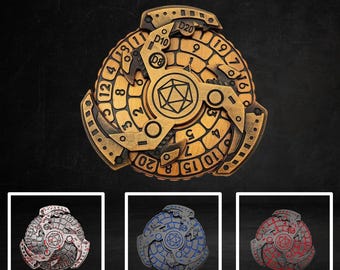 Metal Steampunk Compass Dice 7-in-1 DnD RPG Fingertip Gyro 360 Degree Spinning Metal Dice for Dungeons and Dragons