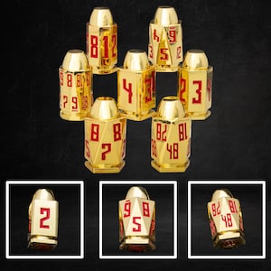 Bullet Dice Set Metal RPG Dice for DND Tabletop Gaming D10 Polyhedral Gifts for Gamers Hunters Wargaming