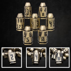 Bullet Dice Set Metal RPG Dice for DND Tabletop Gaming D10 Polyhedral Gifts for Gamers Hunters Wargaming