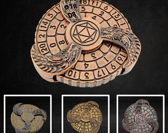 Metal Dragon Spinner Dice 7-in-1 DnD RPG Fingertip Gyro 360 Degree Spinning Metal Dice for Dungeons and Dragons