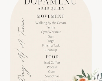 ADHD Dopamine Menu Digital & Printable Customization