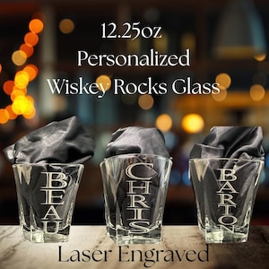 Custom Whiskey Glass, Whiskey Glass for Men, Personalized Whiskey Glass, Etched Whiskey Glass, Engraved Whiskey Glass, Custom Rocks Glass