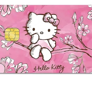Pegatina para tarjeta de crédito o débito con diseño de Hello Cute Cat