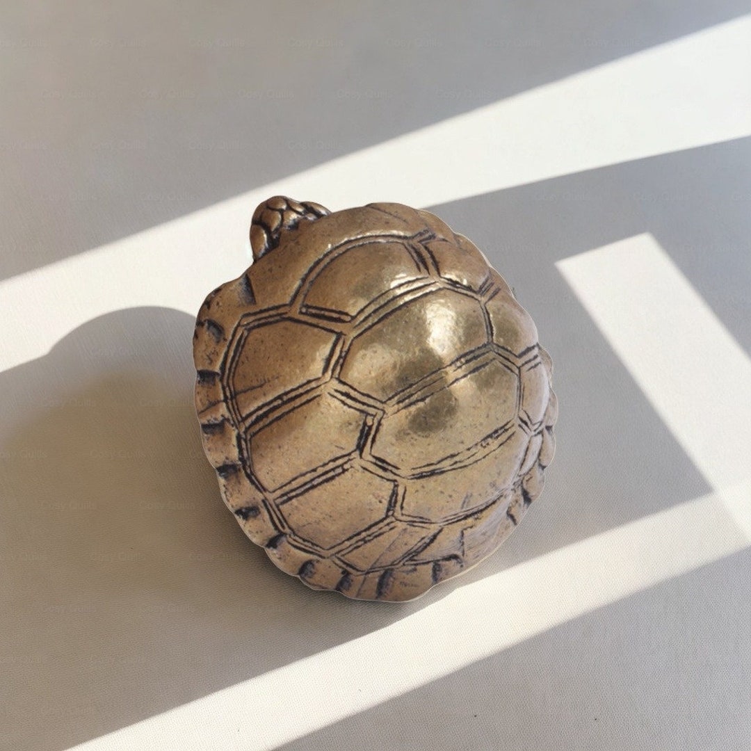Brass Turtle Paperweight Statue Decoration Craftsmanship Etsy