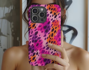 Funda de teléfono Pink Jungle Leopard, funda de teléfono de moda, iPhone 15 14 13 12 11 Pro Max 8 Plus X, Samsung Galaxy S23 S22 S20 Ultra
