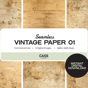 VINTAGE PAPIER Nahtlose digitale Papiere, Journal Muster, sofortiger Download, kommerzielle Nutzung, druckbares Scrapbook Papier