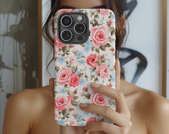 Vintage Rose Handyhülle, Trendy Handyhülle, iPhone 15 14 13 12 11 Pro Max 8 Plus X, Samsung Galaxy S23 S22 S20 Ultra