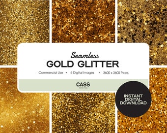 Gold Glitter Seamless Digital Paper, Instant Download, Commercial Use, Printable Scrapbook Pattern Paper