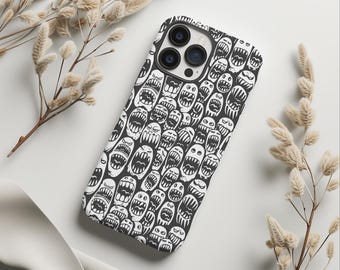 Horror Scary Monster Teeth Phone Case, Halloween, Trendy Case, iPhone 15 14 13 12 11 Pro Max 8 Plus X, Samsung Galaxy S23 S22 S20 Ultra