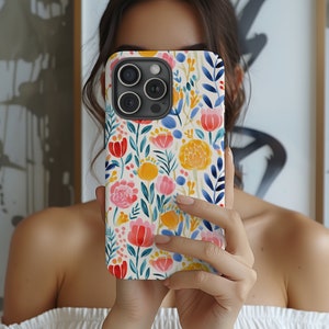 Watercolor Floral iPhone Case iPhone 15 14 13 12 11 X Xs Max Xr Pro Case iPhone Case Unique Aesthetic iPhone Cover