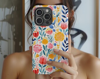 Watercolor Floral iPhone Case iPhone 15 14 13 12 11 X Xs Max Xr Pro Case iPhone Case Unique Aesthetic iPhone Cover
