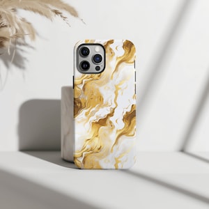 White and Gold Marble Phone Case, Pearl Marble, Trendy Phone Case, iPhone 15 14 13 12 11 Pro Max 8 Plus X, Samsung Galaxy S23 S22 S20 Ultra