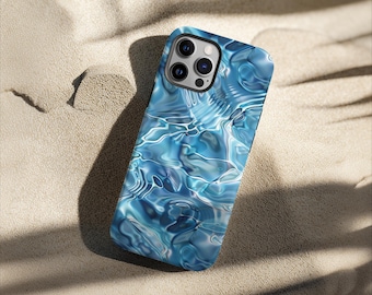 Water Ripples Phone Case, Pool, Ocean, Trendy Phone Case, iPhone 16 15 14 13 12 11 Pro Max 8 Plus X, Samsung Galaxy S23 S22 S20 Ultra