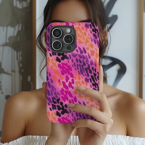 Pink Leopard Phone Case, Pink Leopard, Trendy Phone Case, iPhone 15 14 13 12 11 Pro Max 8 Plus X, Samsung Galaxy S23 S22 S20 Ultra