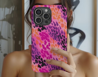 Pink Leopard Phone Case, Pink Leopard, Trendy Phone Case, iPhone 15 14 13 12 11 Pro Max 8 Plus X, Samsung Galaxy S23 S22 S20 Ultra