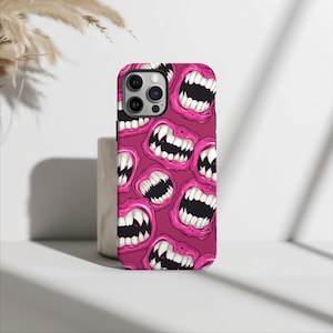 Scary Monster, Horror Teeth, Trendy Phone Case, iPhone 15 14 13 12 11 Pro Max 8 Plus X, Samsung Galaxy S23 S22 S20 Ultra