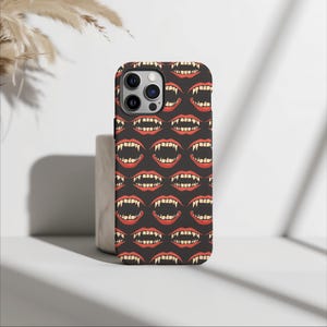Creepy Monster Teeth Phone Case, Horror Halloween, Trendy Case, iPhone 15 14 13 12 11 Pro Max 8 Plus X, Samsung Galaxy S23 S22 S20 Ultra