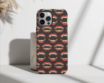 Creepy Monster Teeth Phone Case, Horror Halloween, Trendy Case, iPhone 15 14 13 12 11 Pro Max 8 Plus X, Samsung Galaxy S23 S22 S20 Ultra