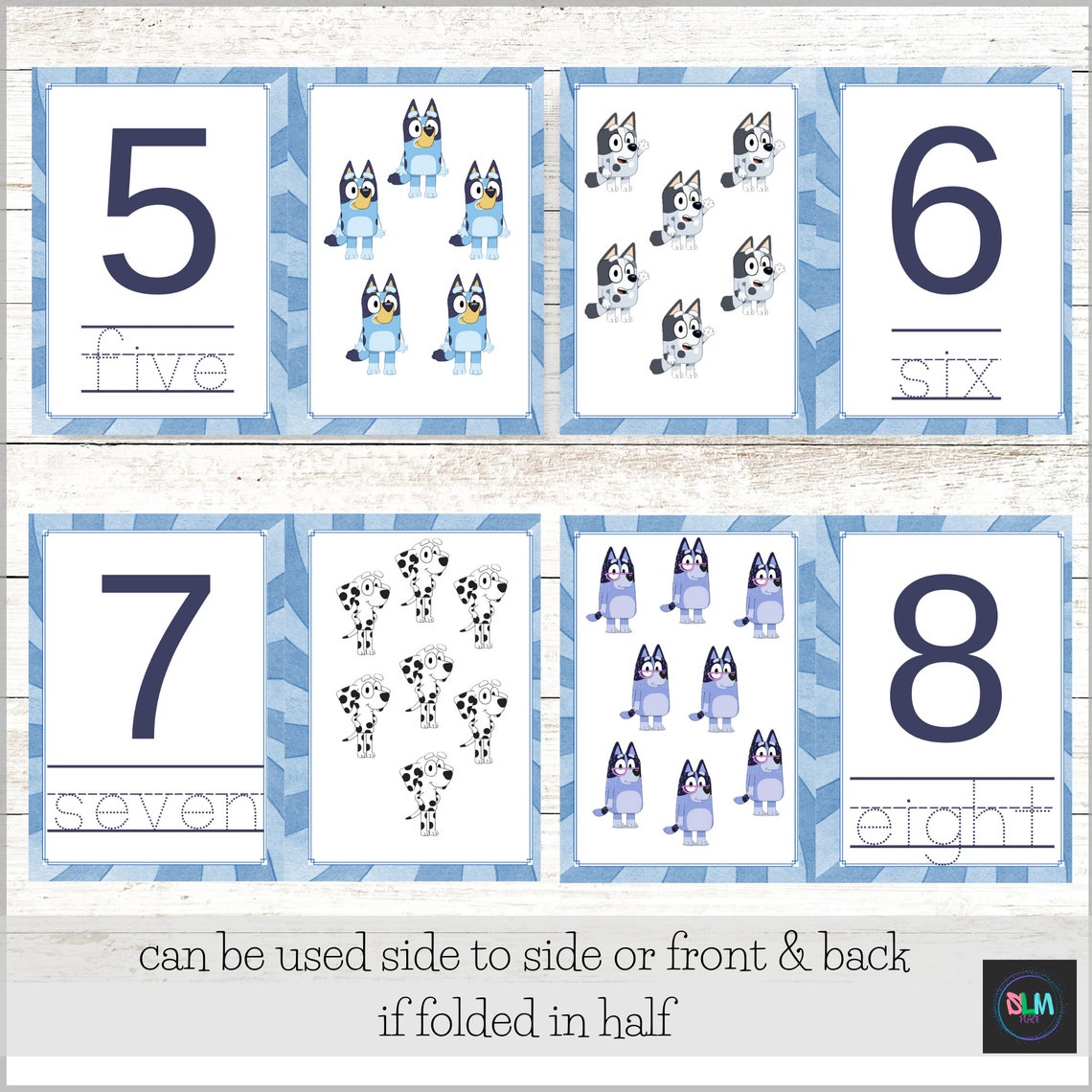 Printable Bluey Number Flashcards 1-20, 1-20 Number Flashcard Bundle EN ...