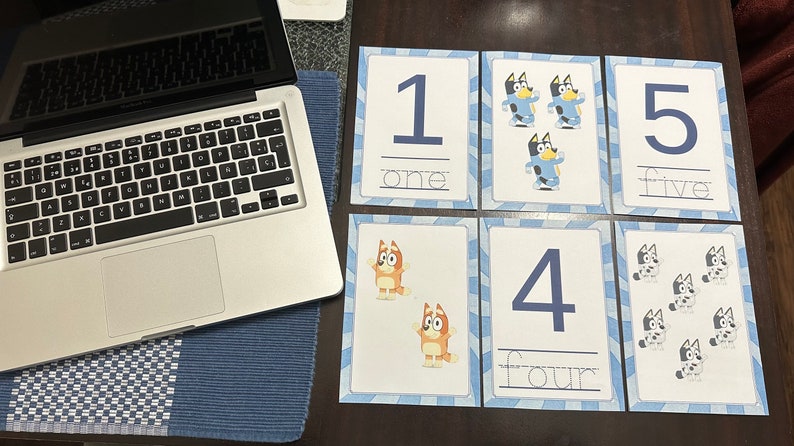 Printable Bluey Number Flashcards 1-20, 1-20 Number Flashcard Bundle EN ...