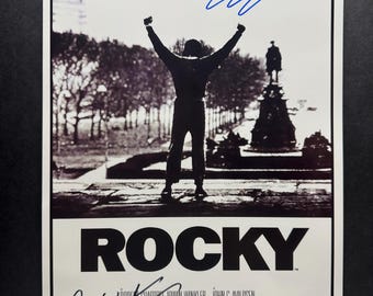 ROCKY Movie Poster Signed by Sylvester Stallone and Carl Weathers - COA Authenticated - Secure Packaging - Free Shipping