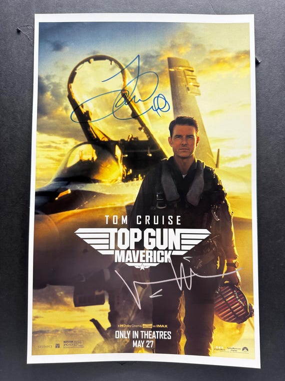 TOP GUN MAVERICK Movie Poster Signed by Tom Cruise and Val Kilmer