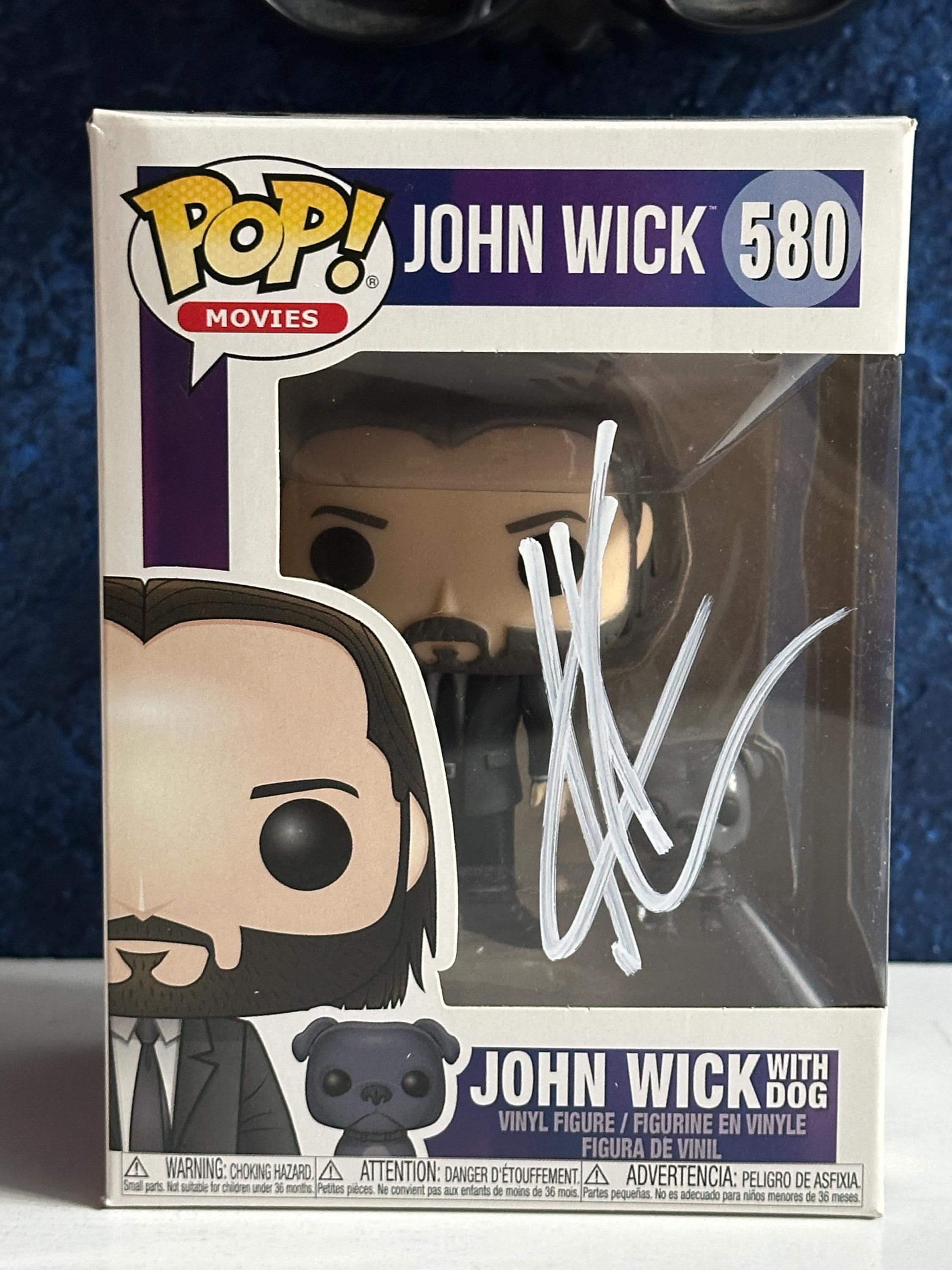 Funko Pop! John Wick with Dog #580 Signed by Keanu Reeves COA  Authenticated Free Protector Free Shipping