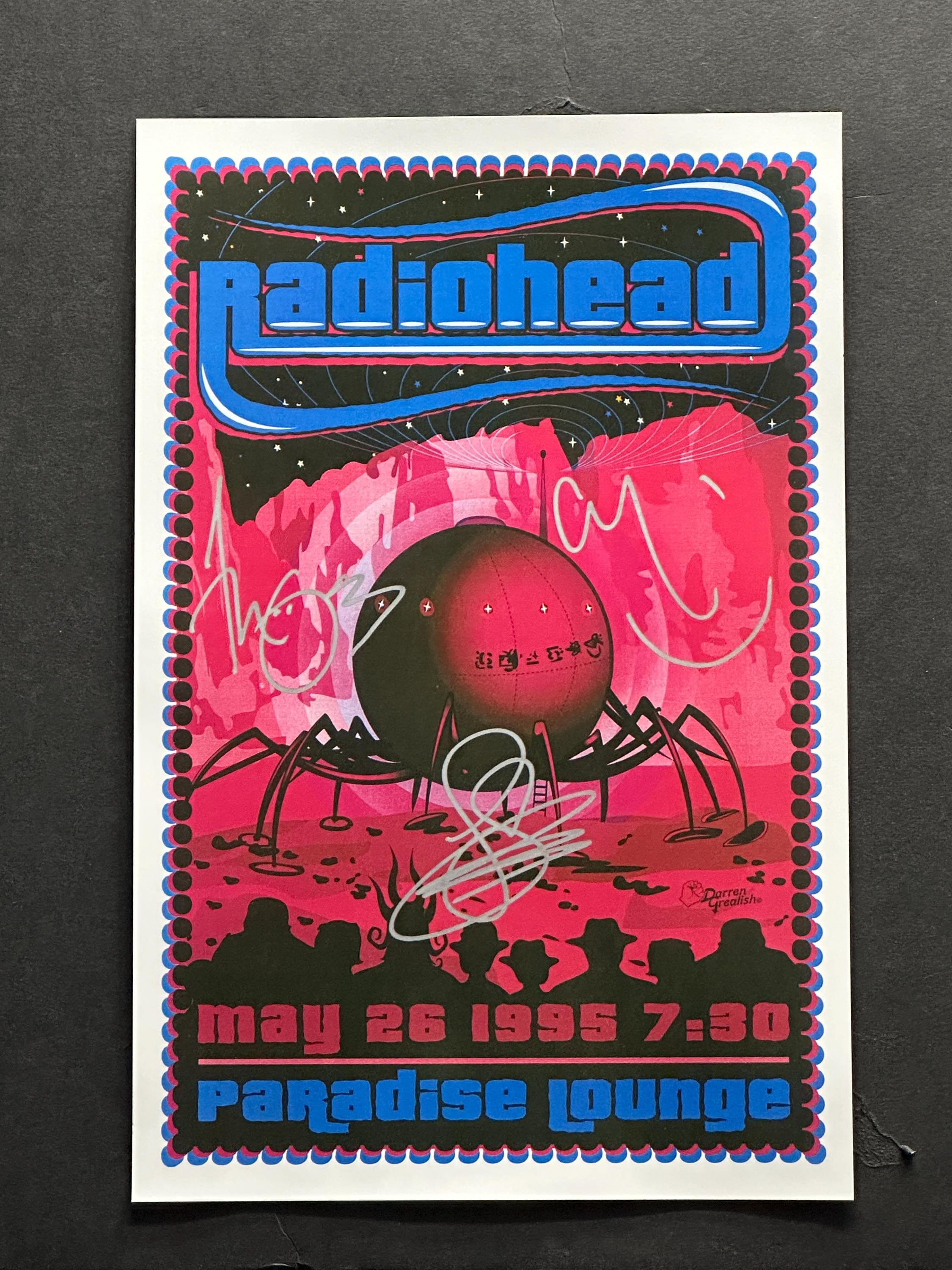 RADIOHEAD Paradise Lounge Signed Poster by Thom Yorke, Colin