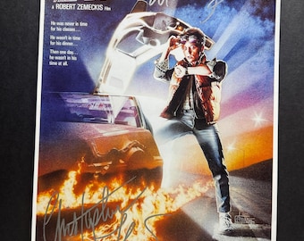 BACK To THE FUTURE Movie Poster Signed by Michael J Fox and Christopher Lloyd - Coa Authenticated - Secure Packaging - Free Shipping