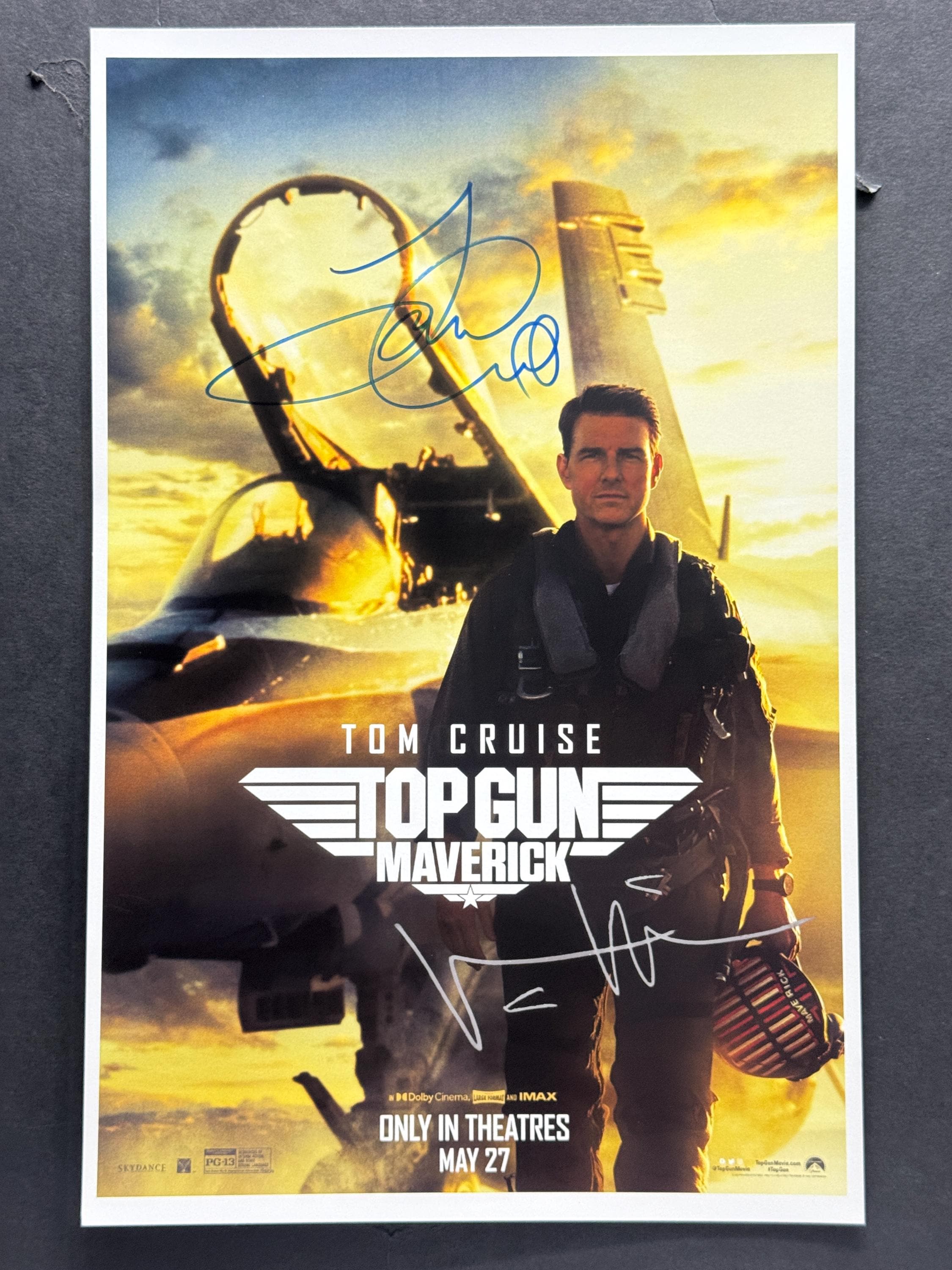TOP GUN MAVERICK Movie Poster Signed by Tom Cruise and Val Kilmer