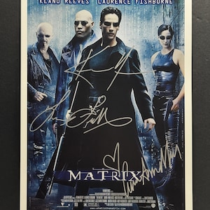 Póster de la película MATRIX firmado por 3 miembros del reparto - Certificado de Autenticidad - Embalaje seguro - Envío gratuito