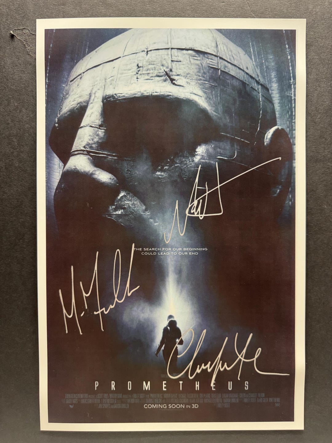 PROMETHEUS Movie Poster by 3 Cast Members - COA AUTHENTICATED - Secure ...