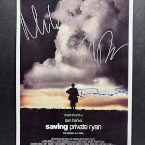 SAVING PRIVATE RYAN Movie Poster Signed by 3 castmembers - Coa Authenticated - Secure Packaging - Free Shipping