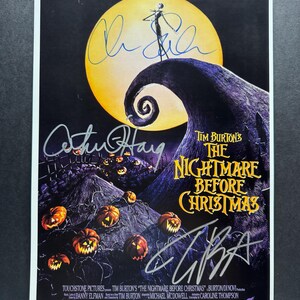 Póster de LA NOCHE ANTES DE NAVIDAD firmado por Chris Sarandon, Catherine O'Hara y Tim Burton Certificado de autenticidad Protector gratuito Envío gratuito